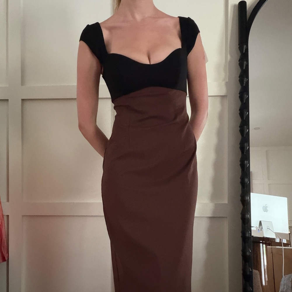 LPA Color Block Black and Brown Dress